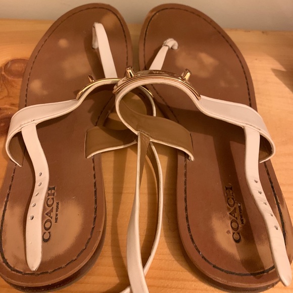 COACH white leather sandals - Picture 2 of 2